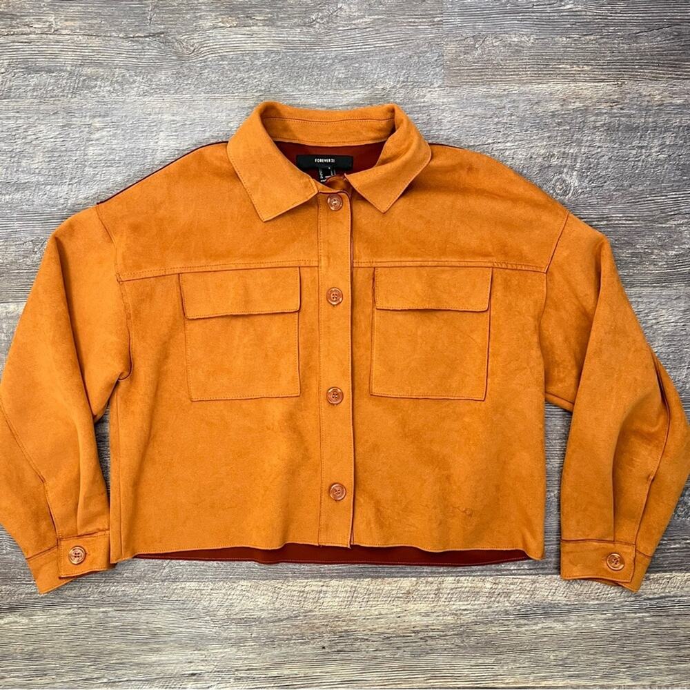 Forever 21 faux suede Brown jacket size small S B136